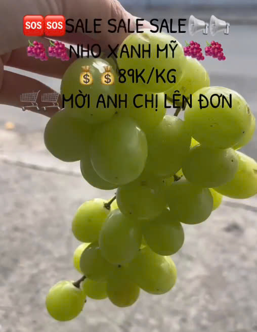 Nho xanh nhập khẩu Mỹ